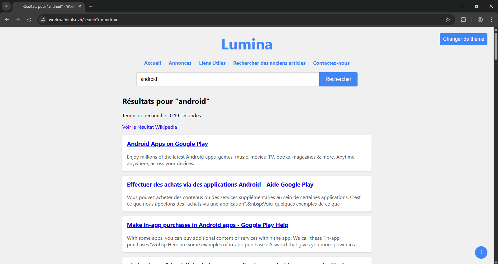 Capture d'écran Lumina